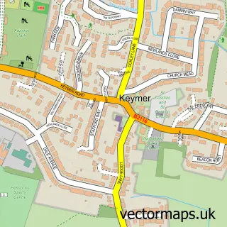 Street map sample of Keymer, West Sussex