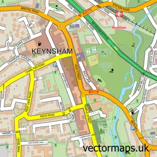 Street map sample of Keynsham, Somerset