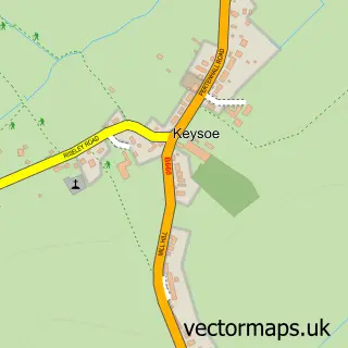 Street map sample of Keysoe, Bedfordshire