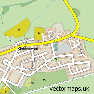 Street map sample of Kibblesworth, Tyne & Wear