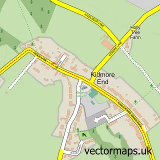 Street map sample of Kidmore End, Oxfordshire