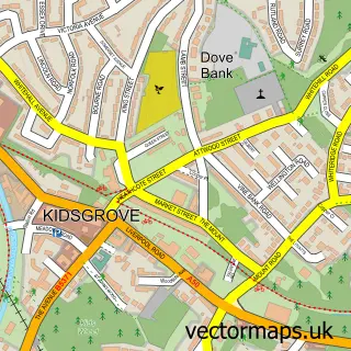Street map sample of Kidsgrove, Staffordshire