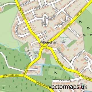 Street map sample of Kilbarchan, Renfrewshire