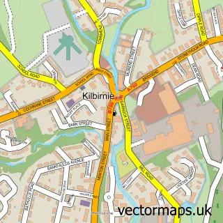 Street map sample of Kilbirnie, Ayrshire and Arran