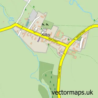 Street map sample of Kilby, Leicestershire