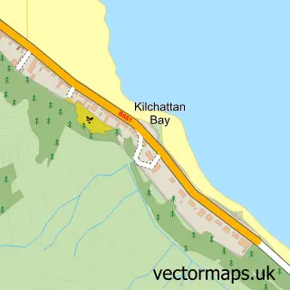 Street map sample of Kilchattan Bay, Argyll and Bute