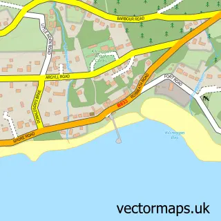 Street map sample of Kilcreggan, Dunbartonshire