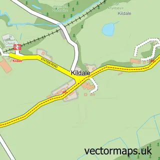 Street map sample of Kildale, North Yorkshire