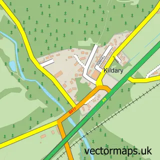 Street map sample of Kildary, Ross and Cromarty