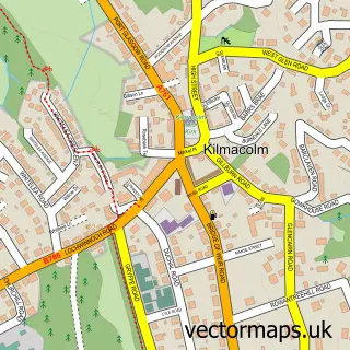 Street map sample of Kilmacolm, Renfrewshire