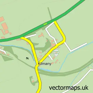 Street map sample of Kilmany, Fife