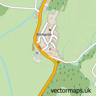 Street map sample of Kilmartin, Argyll and Bute