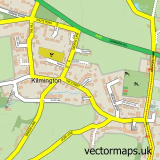 Street map sample of Kilmington, Devon