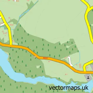 Street map sample of Kilmorack, Inverness