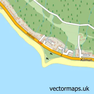 Street map sample of Kilmun, Argyll and Bute