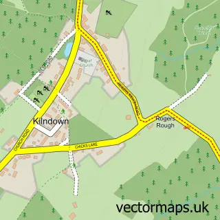 Street map sample of Kilndown, Kent