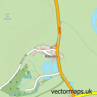 Street map sample of Kilnsey, North Yorkshire