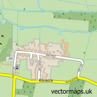 Street map sample of Kilnwick, East Riding of Yorkshire