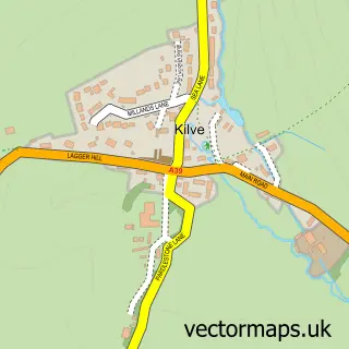 Street map sample of Kilve, Somerset
