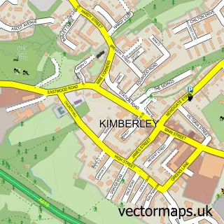 Street map sample of Kimberley, Nottinghamshire