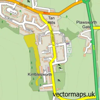 Street map sample of Kimblesworth, Durham