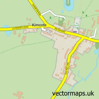 Street map sample of Kimcote, Leicestershire
