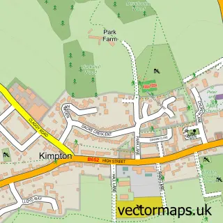 Street map sample of Kimpton, Hertfordshire