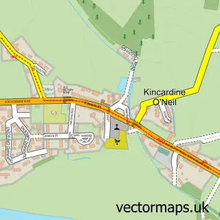 Street map sample of Kincardine O'Neil, Aberdeenshire