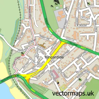 Street map sample of Kincardine, Fife