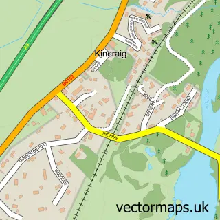 Street map sample of Kincraig, Inverness