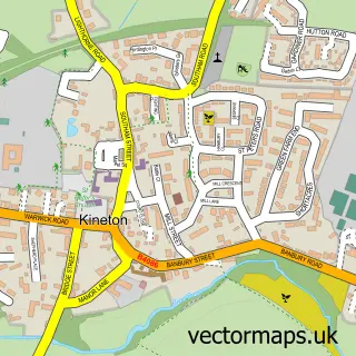 Street map sample of Kineton, Warwickshire