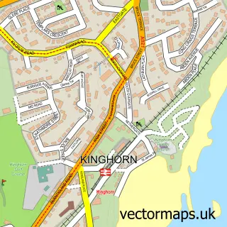 Street map sample of Kinghorn, Fife