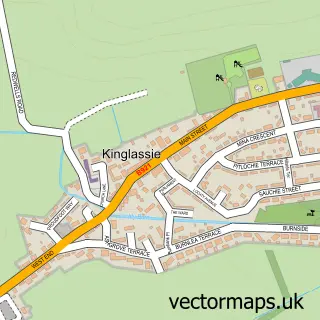 Street map sample of Kinglassie, Fife