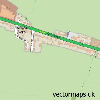 Street map sample of King's Acre, Herefordshire