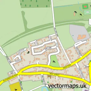 Street map sample of King's Cliffe, Northamptonshire