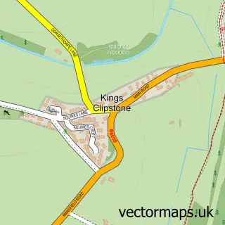 Street map sample of Kings Clipstone, Nottinghamshire
