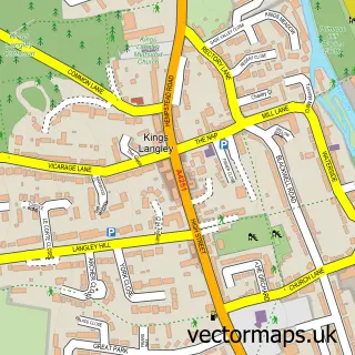 Street map sample of Kings Langley, Hertfordshire