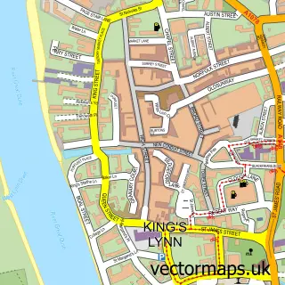 Street map sample of King's Lynn, Norfolk
