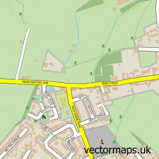 Street map sample of King's Newton, Derbyshire