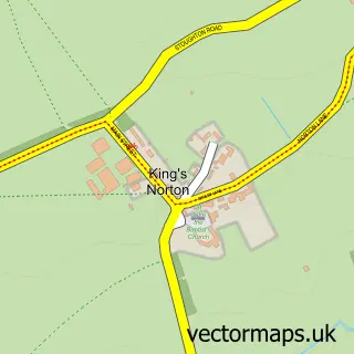 Street map sample of King's Norton, Leicestershire