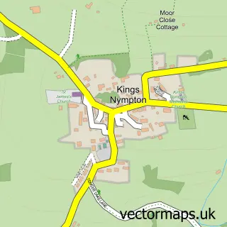 Street map sample of Kings Nympton, Devon