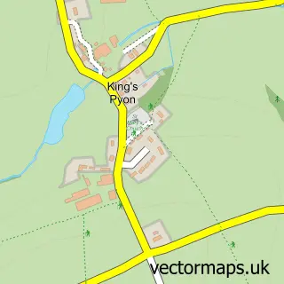 Street map sample of Kings Pyon, Herefordshire