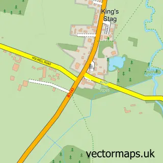 Street map sample of King's Stag, Dorset