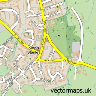 Street map sample of Kings Stanley, Gloucestershire