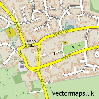 Street map sample of Kings Sutton, Northamptonshire