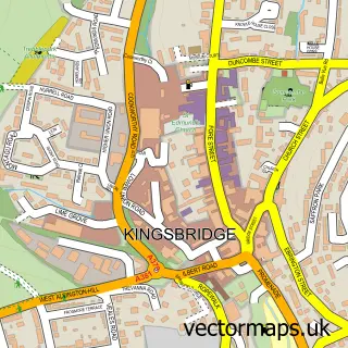 Street map sample of Kingsbridge, Devon