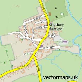 Street map sample of Kingsbury Episcopi, Somerset