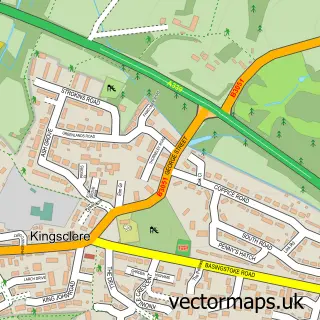 Street map sample of Kingsclere, Hampshire
