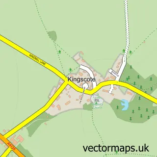 Street map sample of Kingscote, Gloucestershire