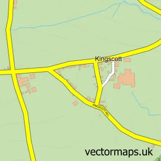 Street map sample of Kingscott, Devon